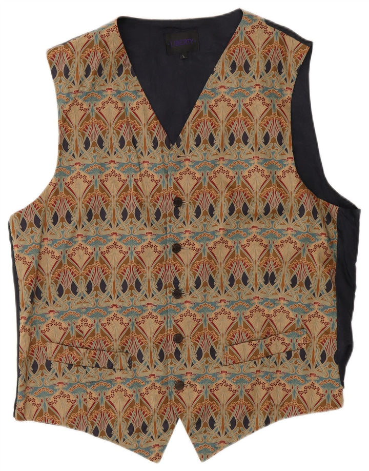 Liberty herrevest Stor beige blomstret bomuld