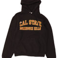 CHAMPION Mens Graphic Hoodie Jumper Small Black Cotton