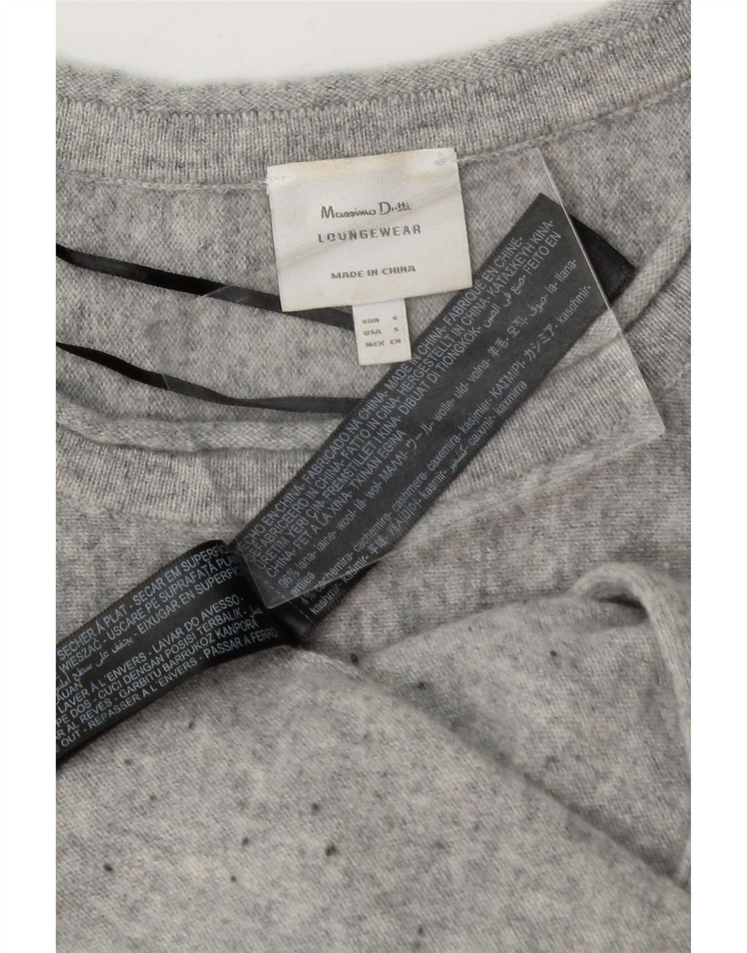 MASSIMO DUTTI Womens Oversized Boat Neck Jumper Sweater UK 10 Small Grey Vintage Massimo Dutti and Second-Hand Massimo Dutti from Messina Hembry 