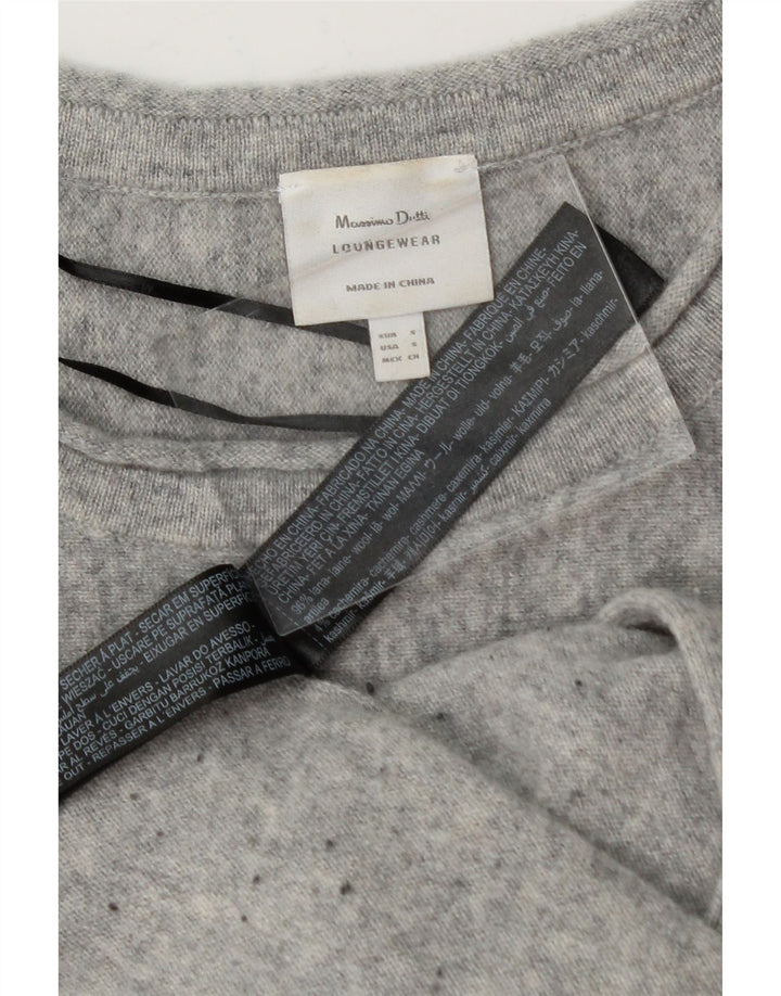 MASSIMO DUTTI Womens Oversized Boat Neck Jumper Sweater UK 10 Small Grey Vintage Massimo Dutti and Second-Hand Massimo Dutti from Messina Hembry 