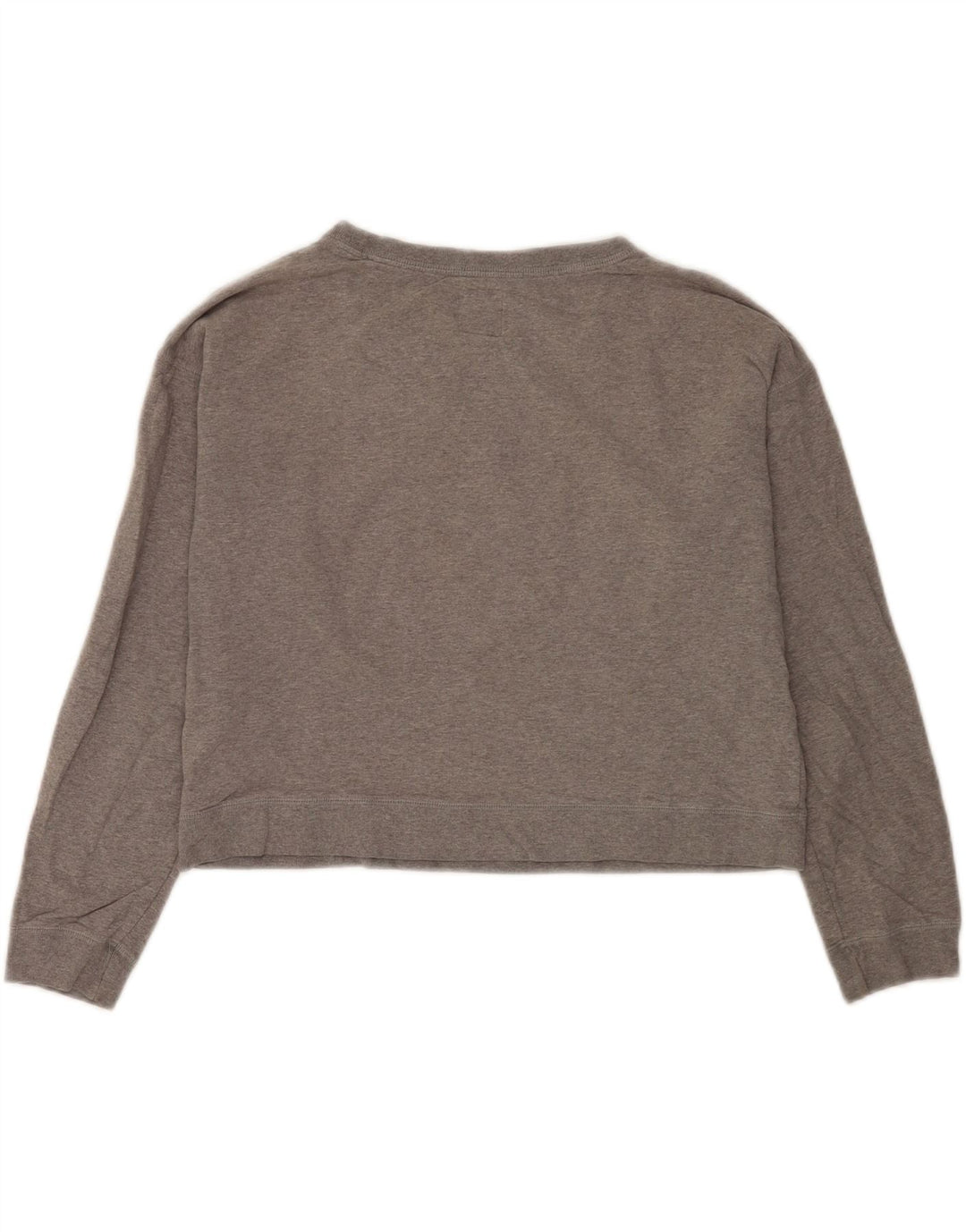 Jack Wills Womens Graphic Crop Sweatshirt Jumper UK 12 Medium Grey Bomuld