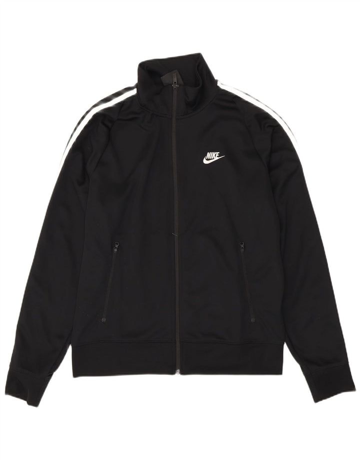NIKE Mens Tracksuit Top Jacket Medium Black Polyester