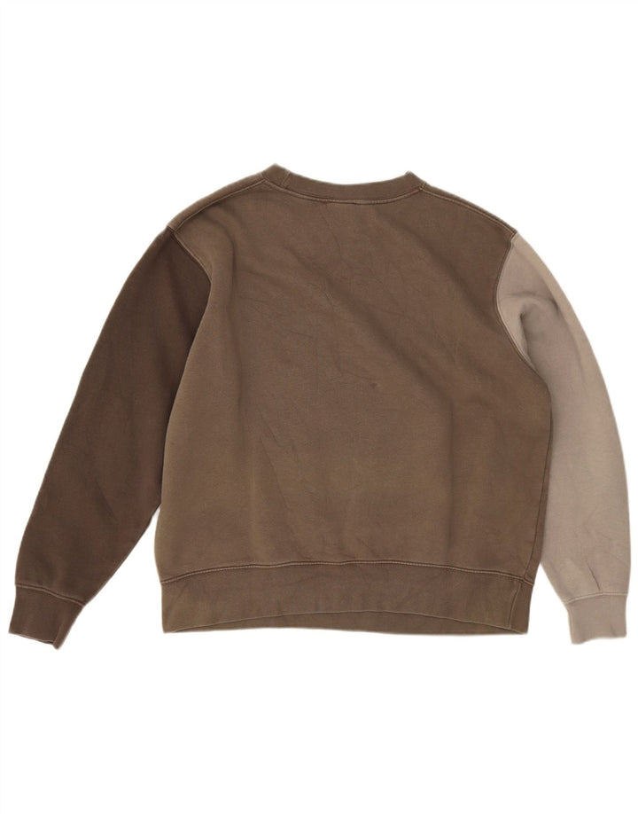 Nike Dame Oversized Sweatshirt Jumper UK 14 Medium Brown Colourblock