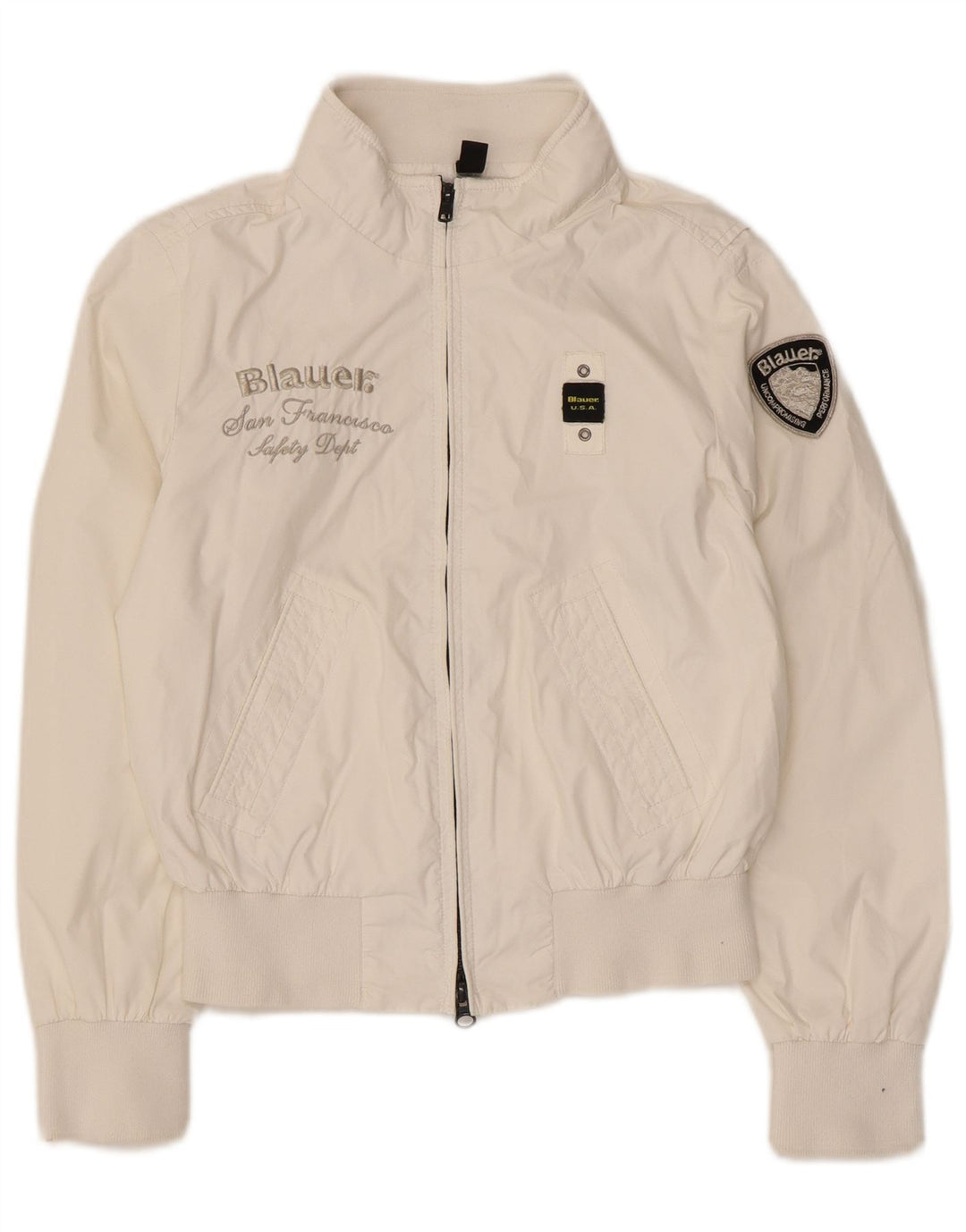 Blauer Girls Graphic Bomber Jacket 9-10 År Hvid Nylon