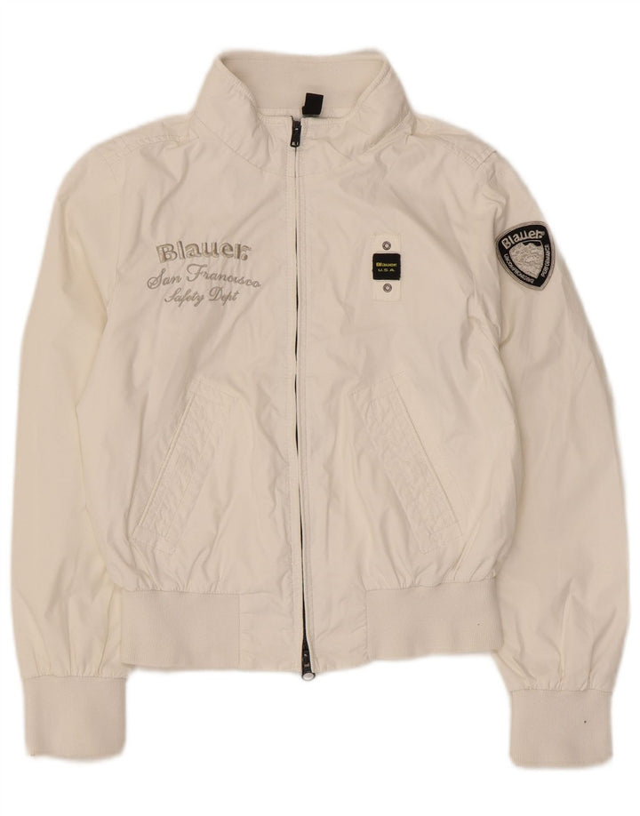 Blauer Girls Graphic Bomber Jacket 9-10 År Hvid Nylon