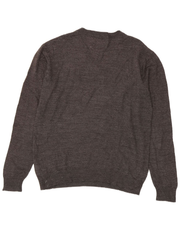 Pierre Cardin Herre V-hals sweater Stor Grå Flecked Akryl