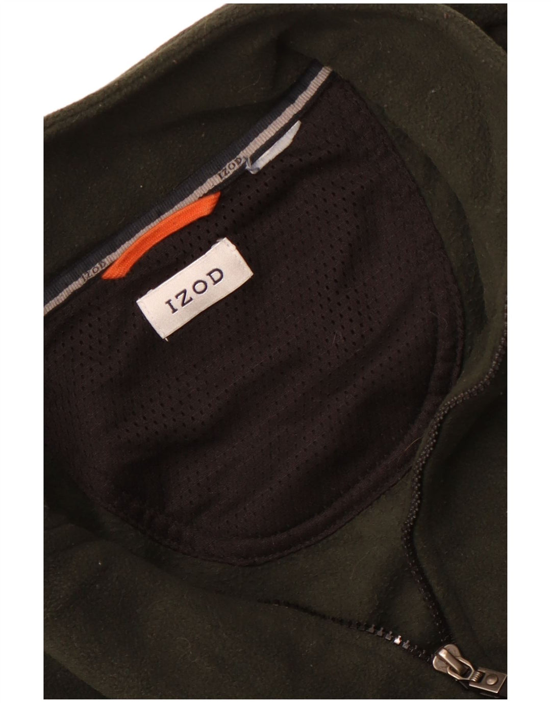 IZOD Fleece Jumper med lynlås til mænd Stor Khaki Colourblock