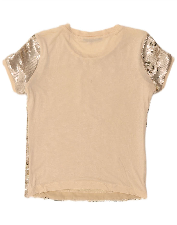 Guess Dame Pailletbluse Top UK 10 Small Beige