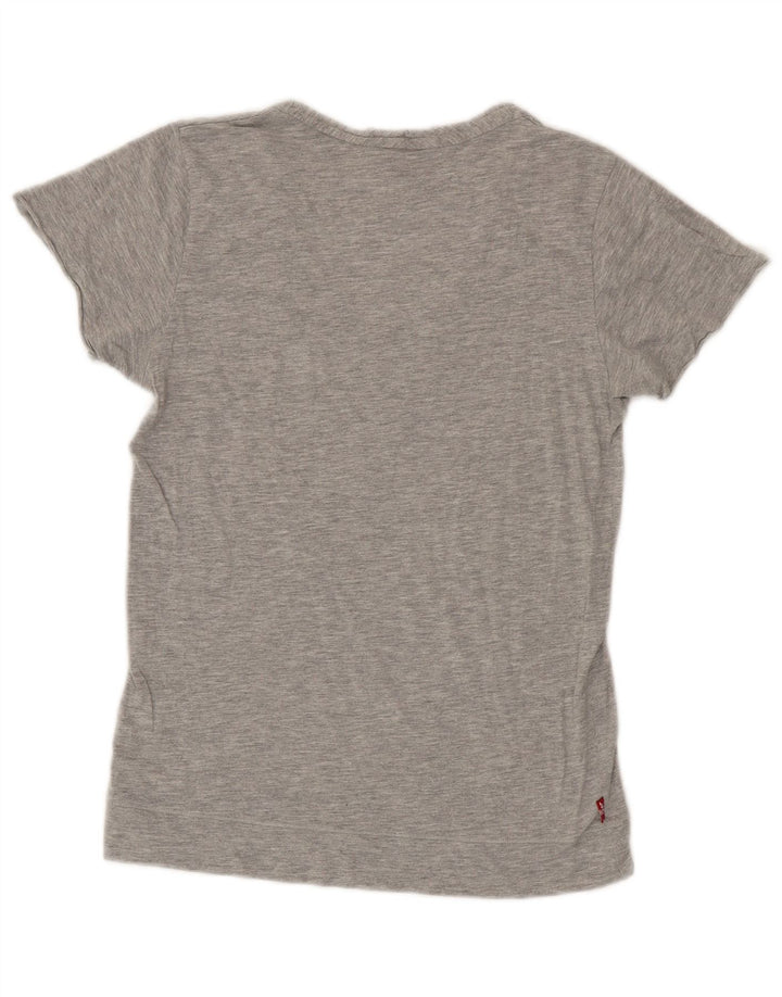Levi's Dame T-Shirt Top UK 14 Stor Grå Bomuld