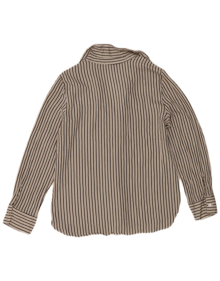 Zara Dameskjorte UK 14 Medium Grå Stribet