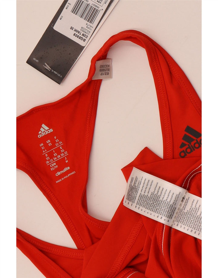 Adidas Dame Climalite Vest Top UK 4/6 XS Rød Polyester