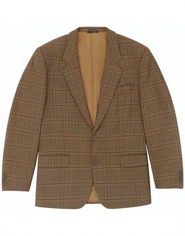 Wall Street Herre 2-knaps blazerjakke UK 40 Large Brown Plaid