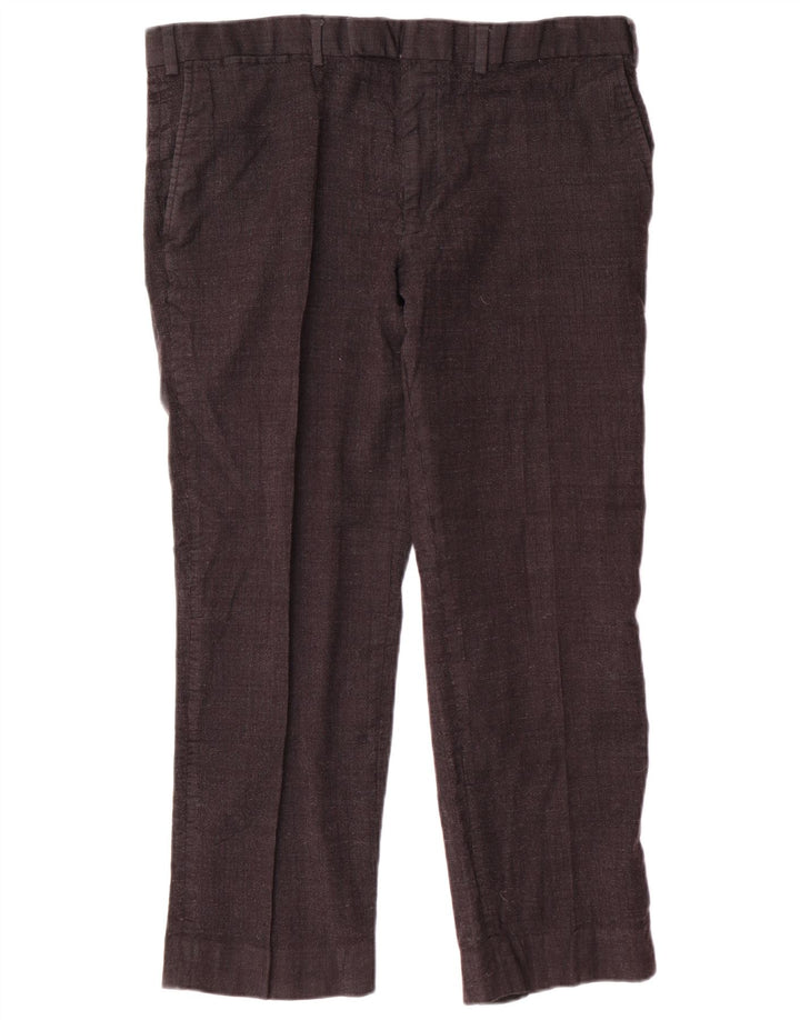 MARKS & SPENCER Herre Autograph Straight Cropped Trousers W40 L26 Sort
