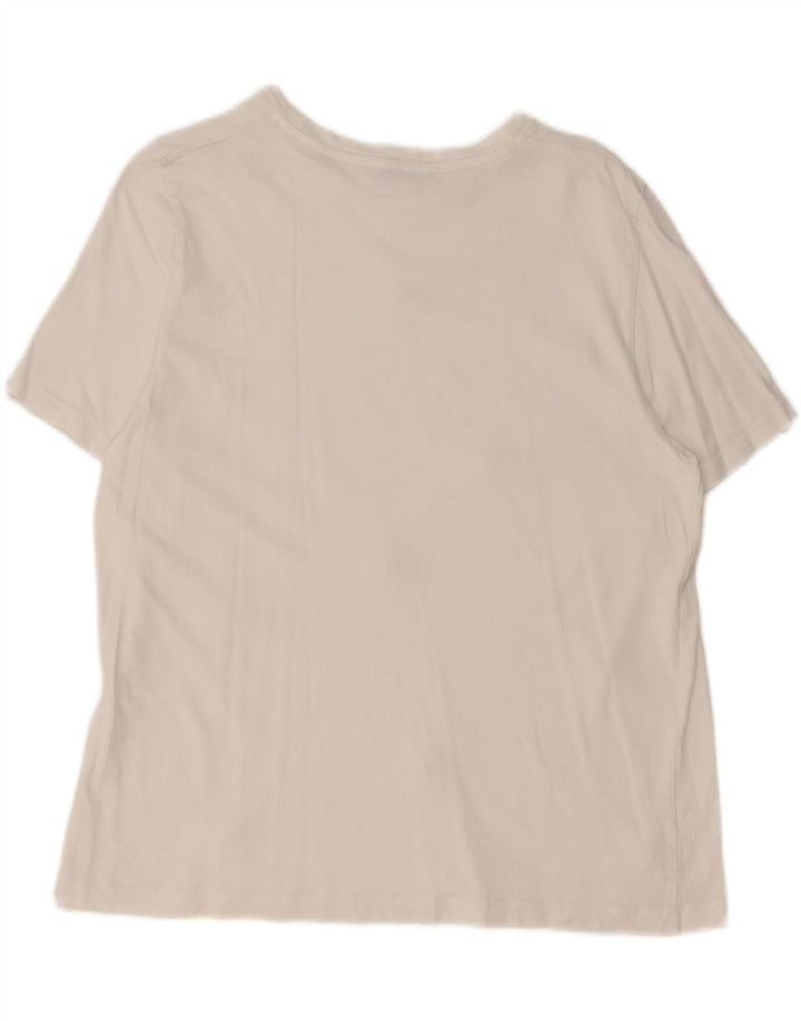 Zara Dame T-Shirt Top UK 18 XL Hvid Plettet