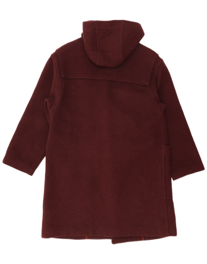 Merlet Herre Hooded Duffel Coat EU 46 Small Burgundy Virgin Wool