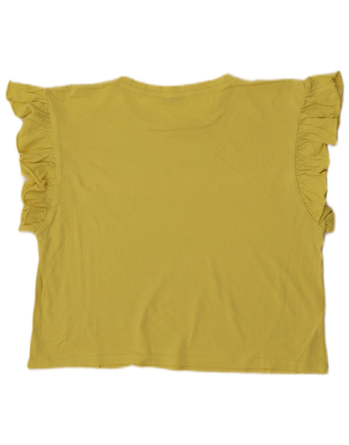 Zara Womens Crop Bluse Top UK 10 Small Yellow