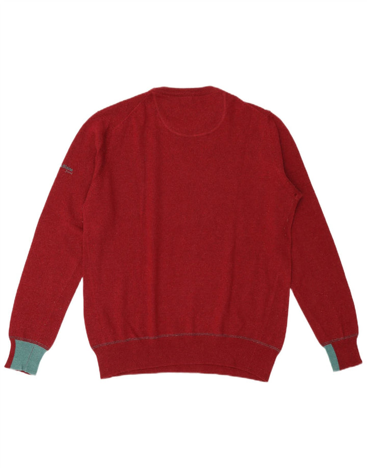 Harmont & Blaine Herre sweater med rund hals, stor rød Colourblock Uld