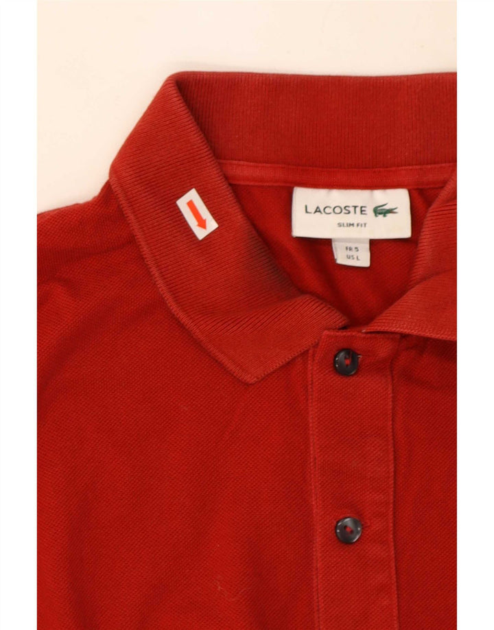 Lacoste Herre Slim Fit Polo Shirt Størrelse 5 Large Rød