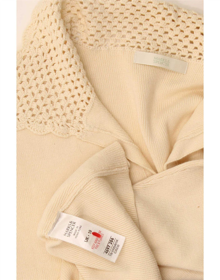 Marks & Spencer Dame Polo Shirt UK 10 Small Beige Bomuld