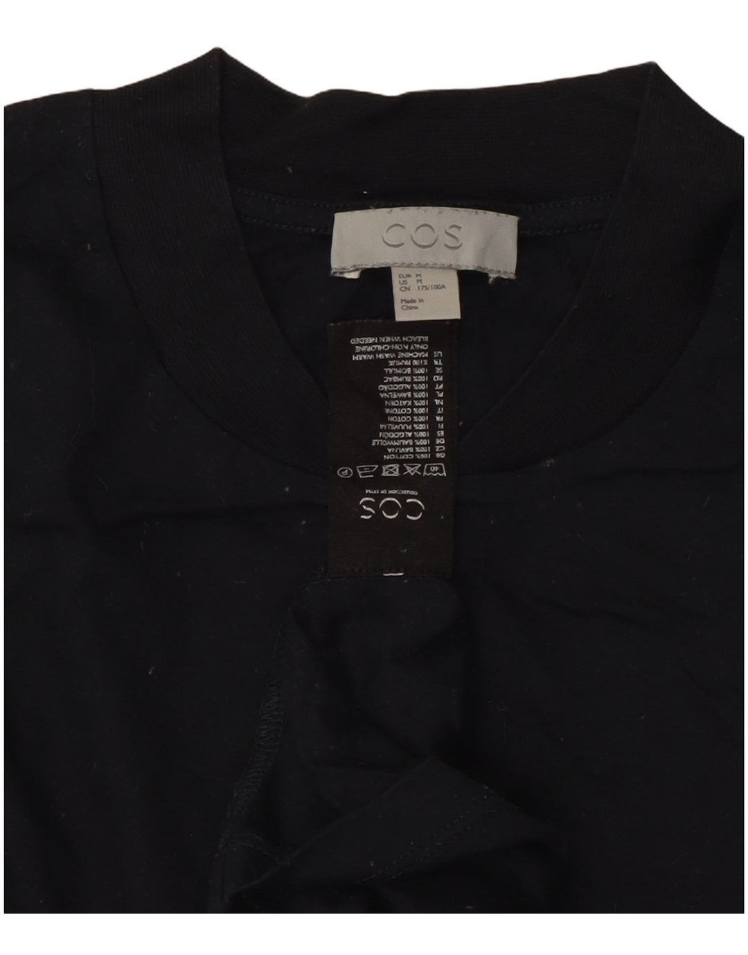 Cos Herre T-Shirt Top Medium Marineblå Bomuld