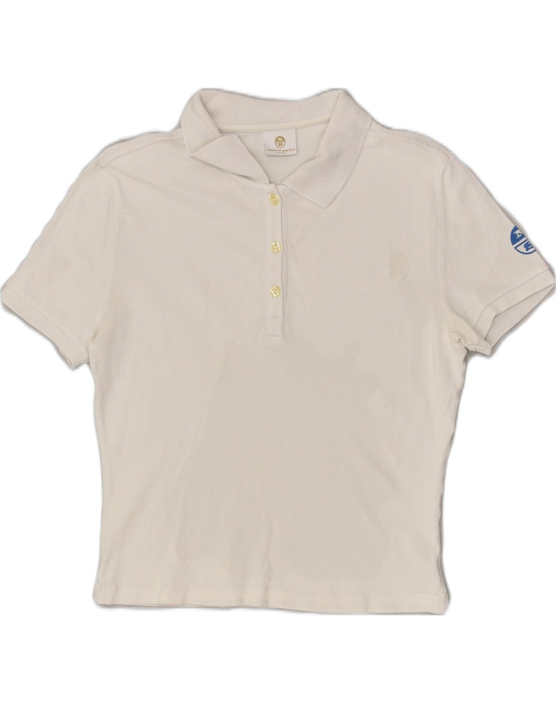 NORTH SAILS Womens Polo Shirt UK 14 Large White | Vintage North Sails | Thrift | Second-Hand North Sails | Used Clothing | Messina Hembry 