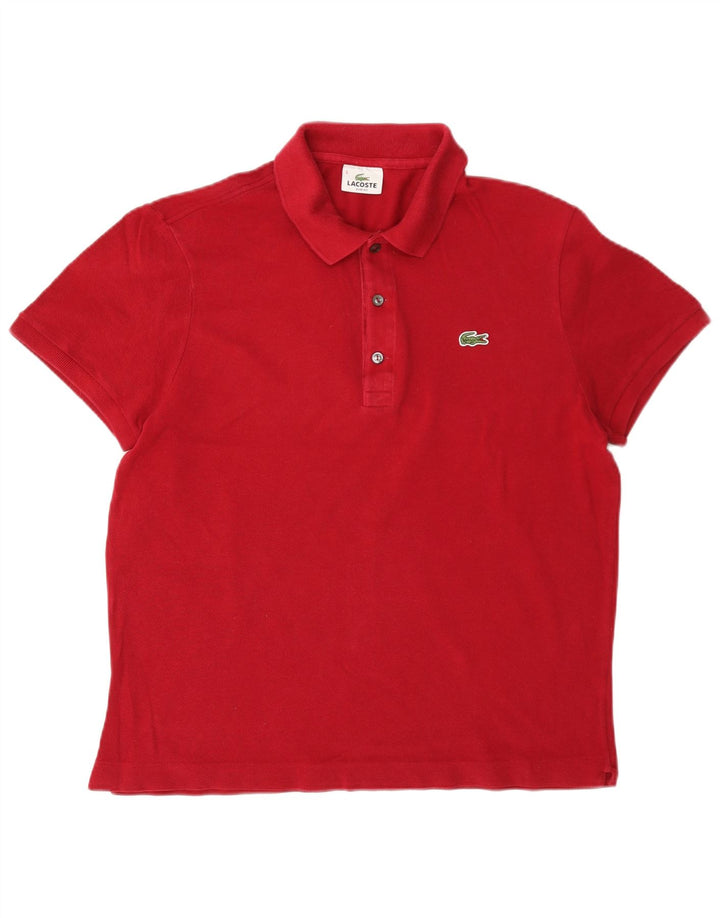 Lacoste Herre Slim Fit Polo Shirt Størrelse 5 Large Rød Bomuld