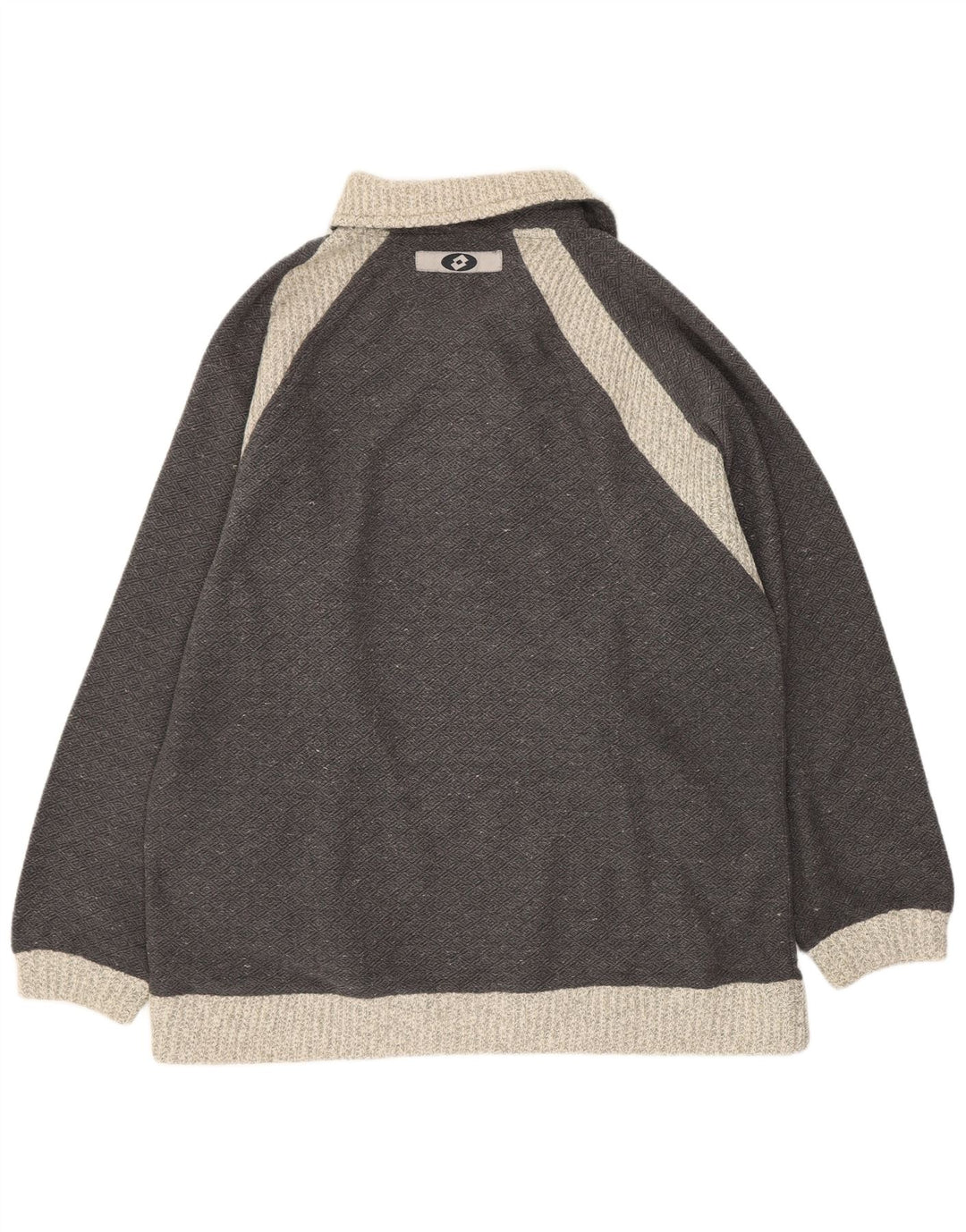 Lotto Dame Oversized Polo Neck Jumper Sweater UK 12 Medium Grå Flecked