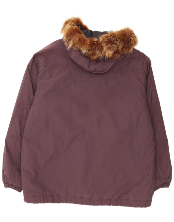 Belfe Herre Hooded Parka Jacket IT 54 2XL Burgundy Nylon