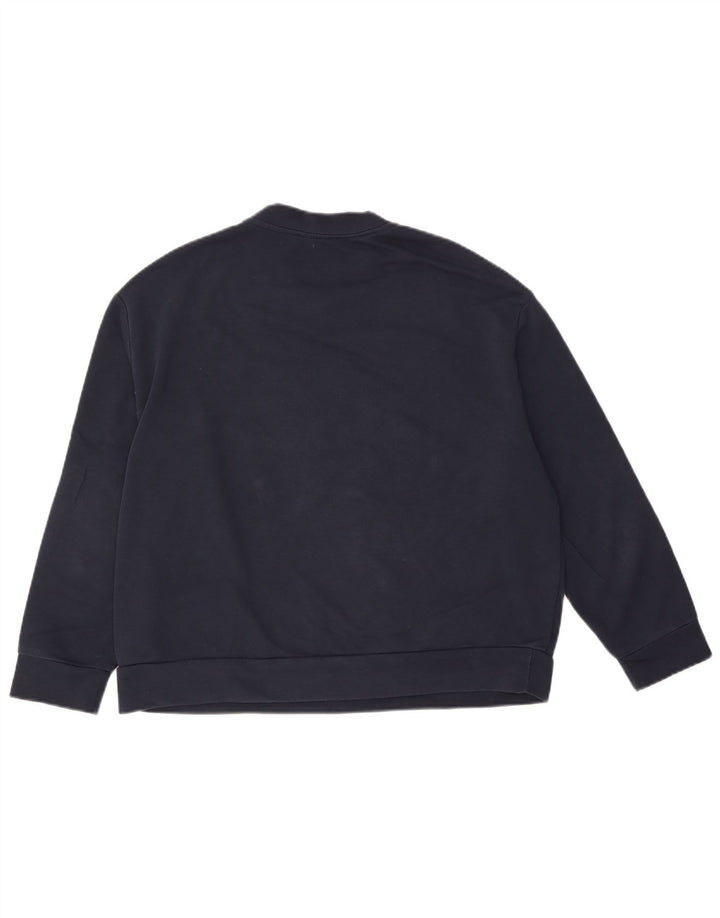 Marks & Spencer Dame Grafisk Sweatshirt Jumper UK 14 Medium Navy Blue