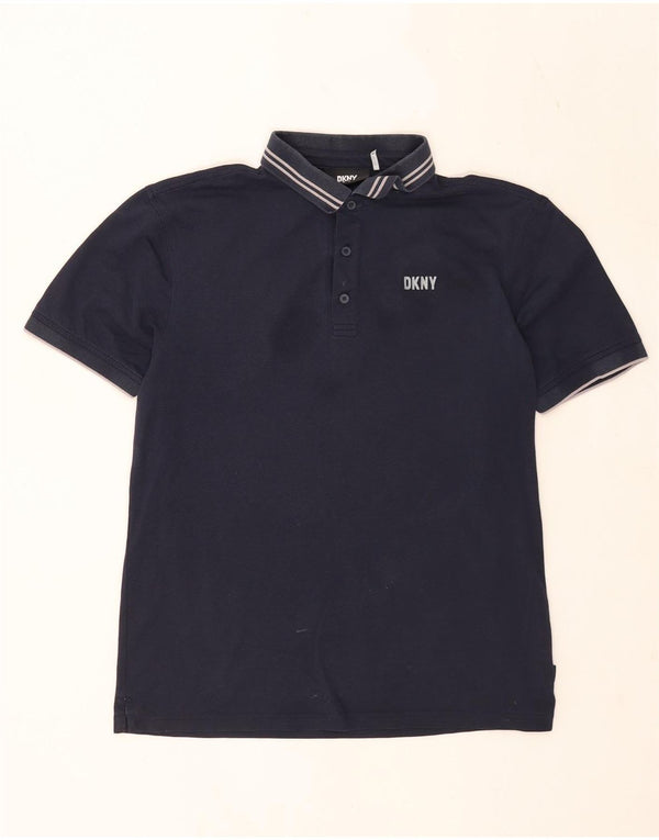 Dkny Herre Polo Shirt Medium Marineblå Stribet