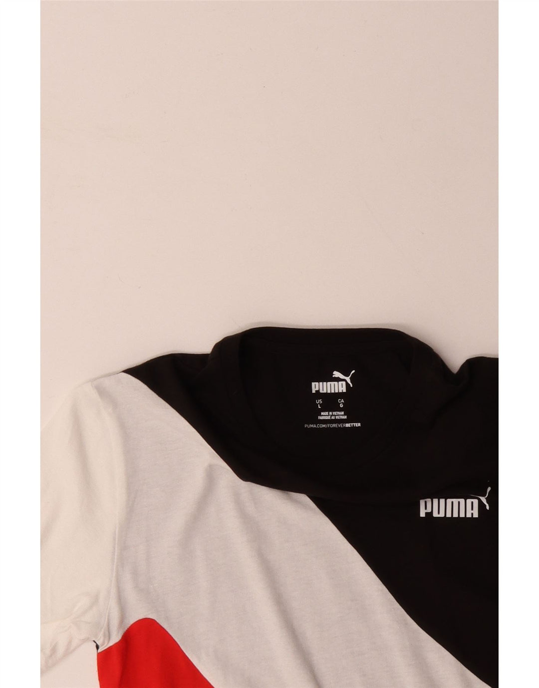 PUMA T-shirt top til kvinder DK 14 Stor flerfarvet Colourblock Bomuld