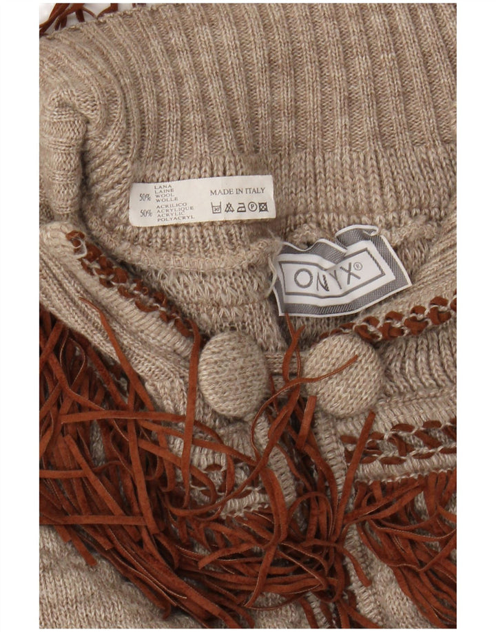 ONYX ponchotrøje til kvinder One Size beige uld