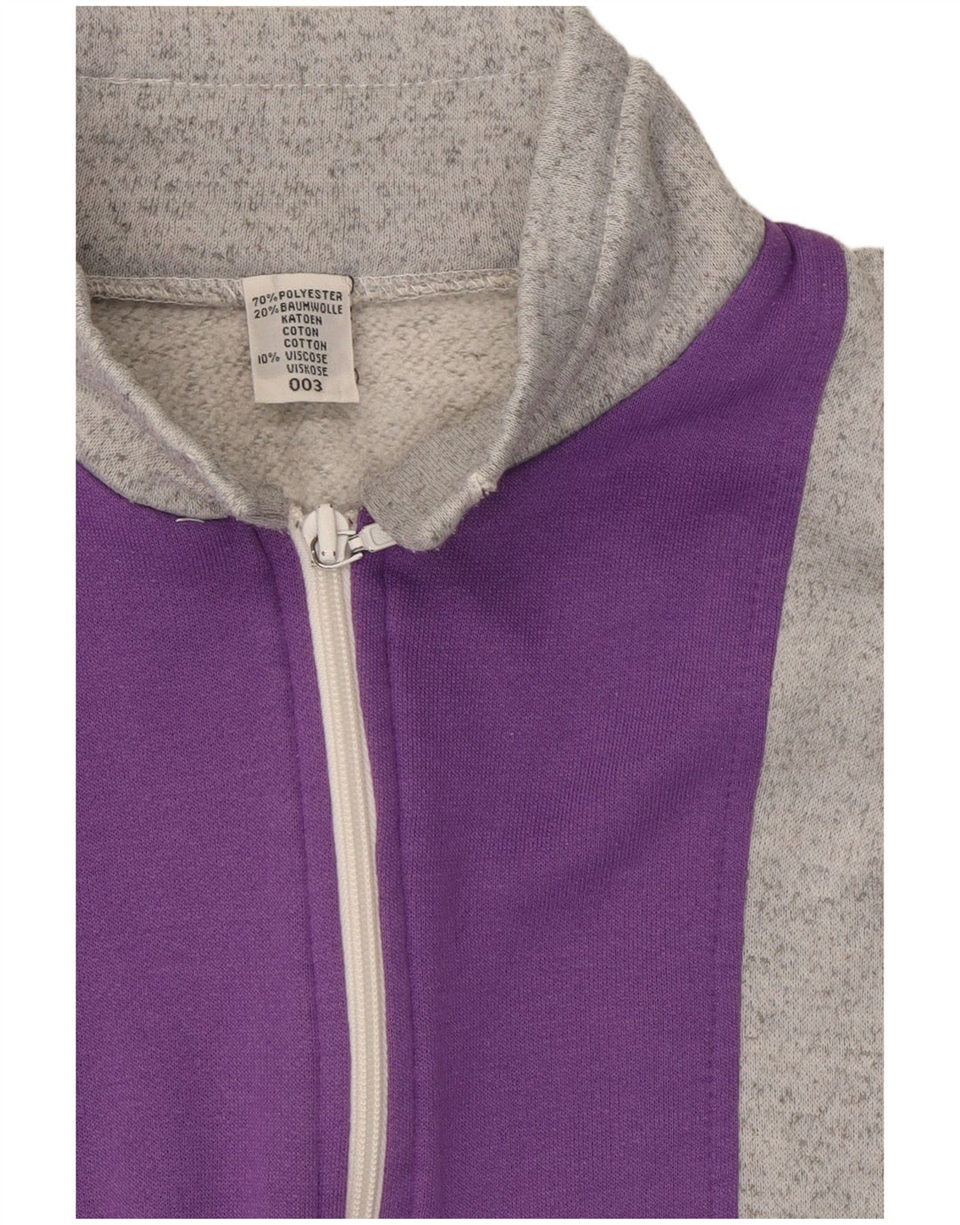 Vintage træningsdragt topjakke til kvinder UK 12 Medium Grey Colourblock Polyester