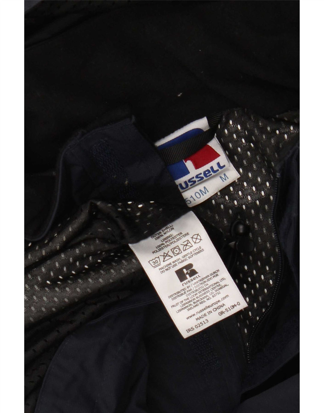 Russell Athletic Herre Regnjakke med hætte UK 38 Medium Navy Blue Nylon