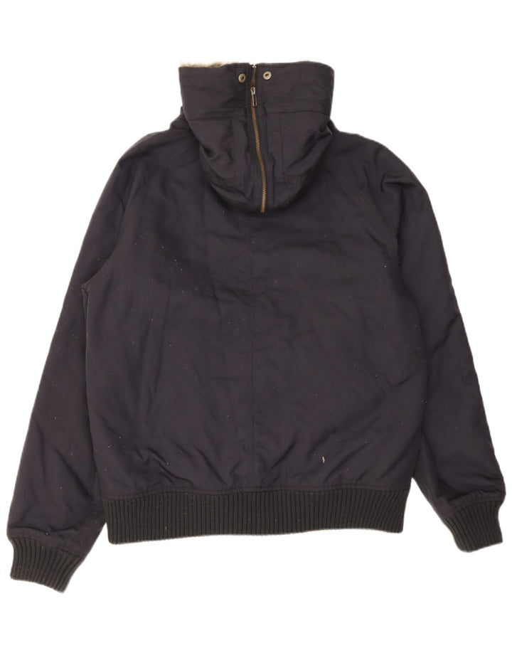 Woolrich Herre Hooded Bomber Jacket UK 40 Large Navy Blue