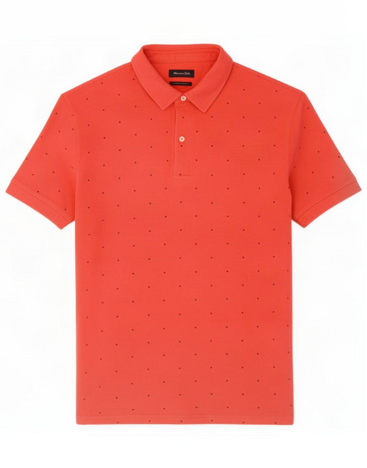 Massimo Dutti Herre abstrakt mønster poloskjorte XL Rød