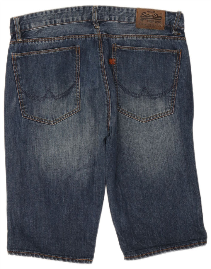 Superdry Slim denimshorts til mænd W30 mellemblå bomuld