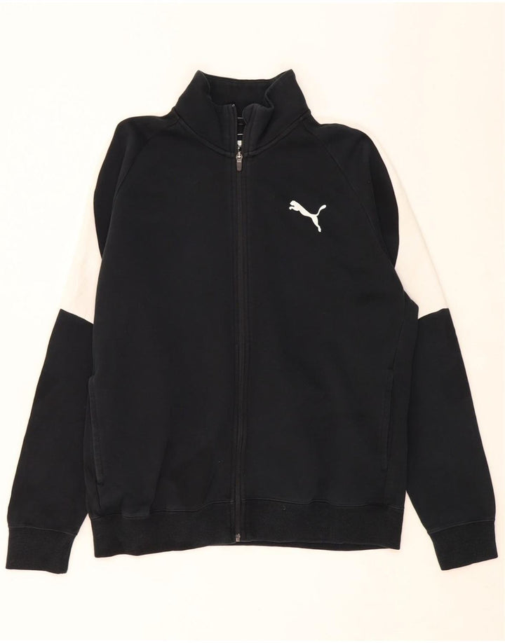 PUMA Mens Tracksuit Top Jacket Large Black Colourblock Cotton Vintage Puma and Second-Hand Puma from Messina Hembry 
