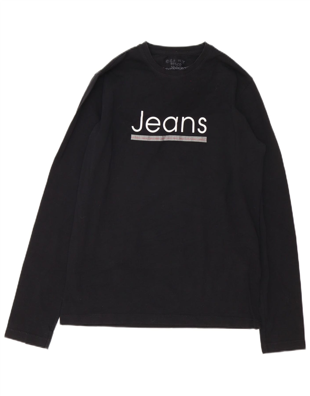 Calvin Klein Jeans Herre Grafisk Top Langærmet Stor Sort Bomuld
