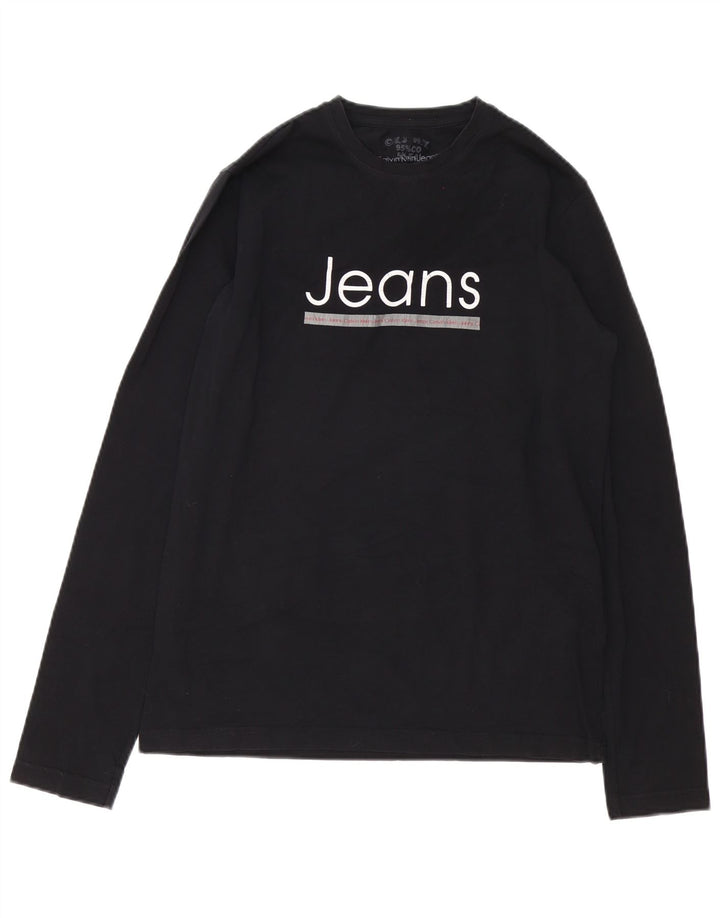 Calvin Klein Jeans Herre Grafisk Top Langærmet Stor Sort Bomuld