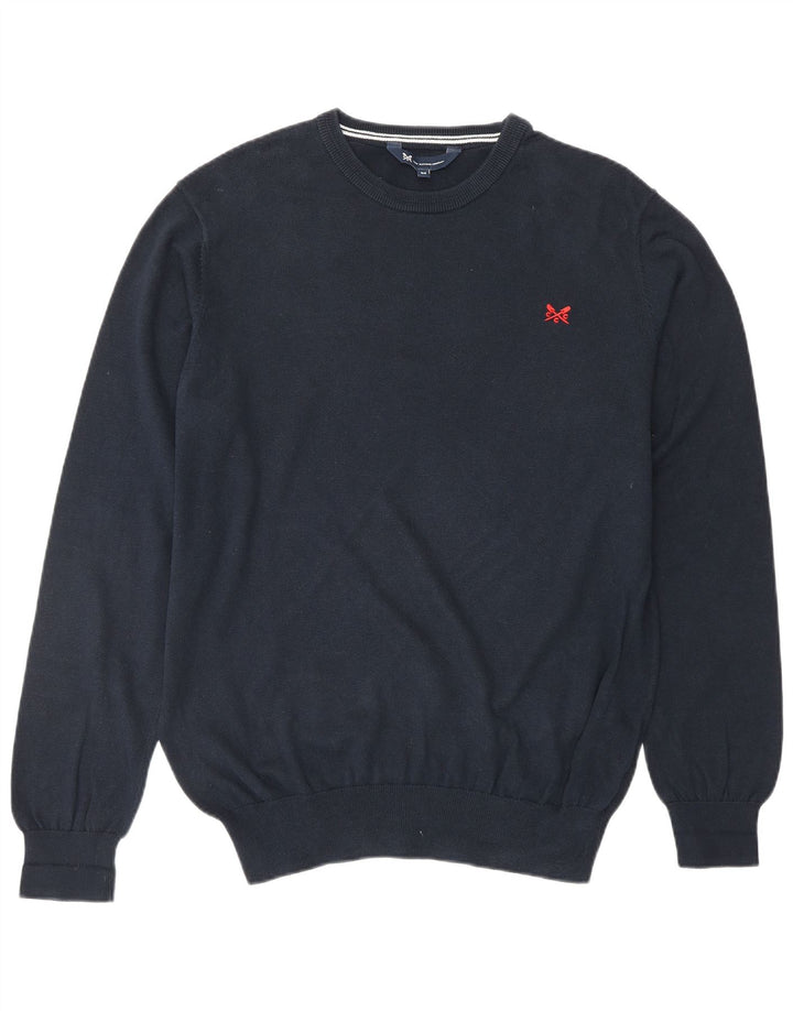 CREW TØJ Herre Crew Neck Jumper Sweater Medium Marineblå Bomuld