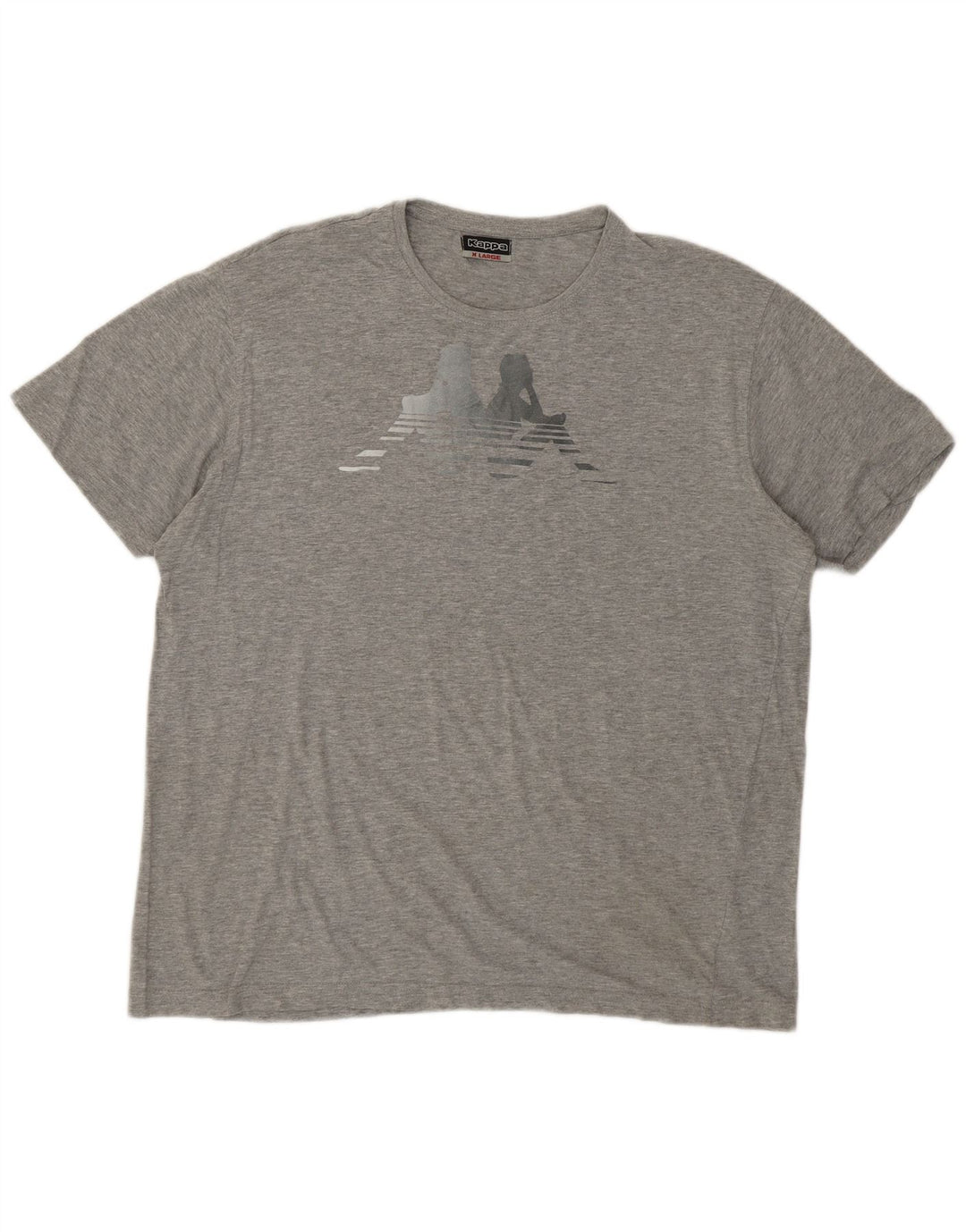 KAPPA Grafisk T-shirt top til kvinder UK 18 XL Grå bomuld