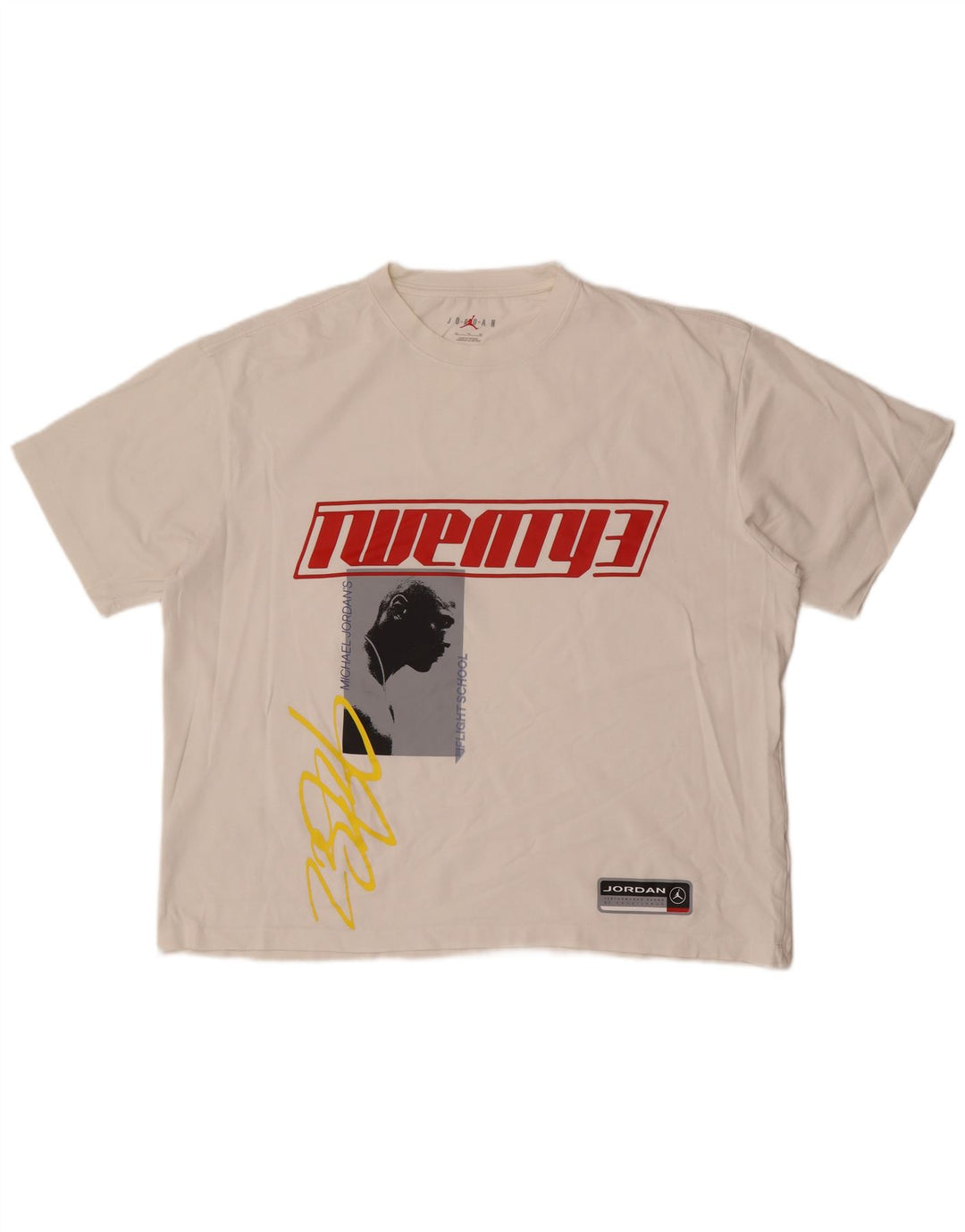 Jordan Herre Grafisk T-Shirt Top XL Hvid Bomuld