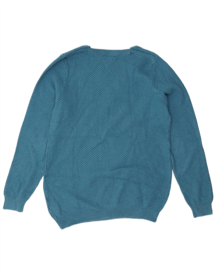 MASSIMO DUTTI Herre sweater med rund hals, stor blå bomuld