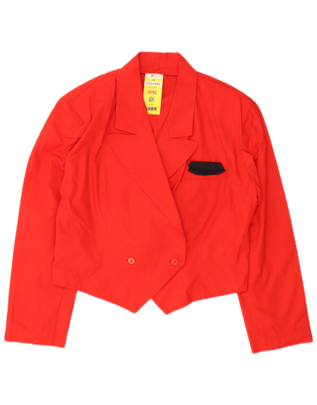 Vintage Dame Dobbeltradet Blazer Jacket UK 16 Large Red
