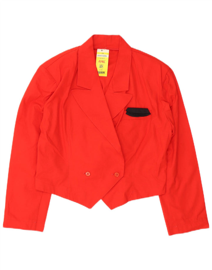 Vintage Dame Dobbeltradet Blazer Jacket UK 16 Large Red
