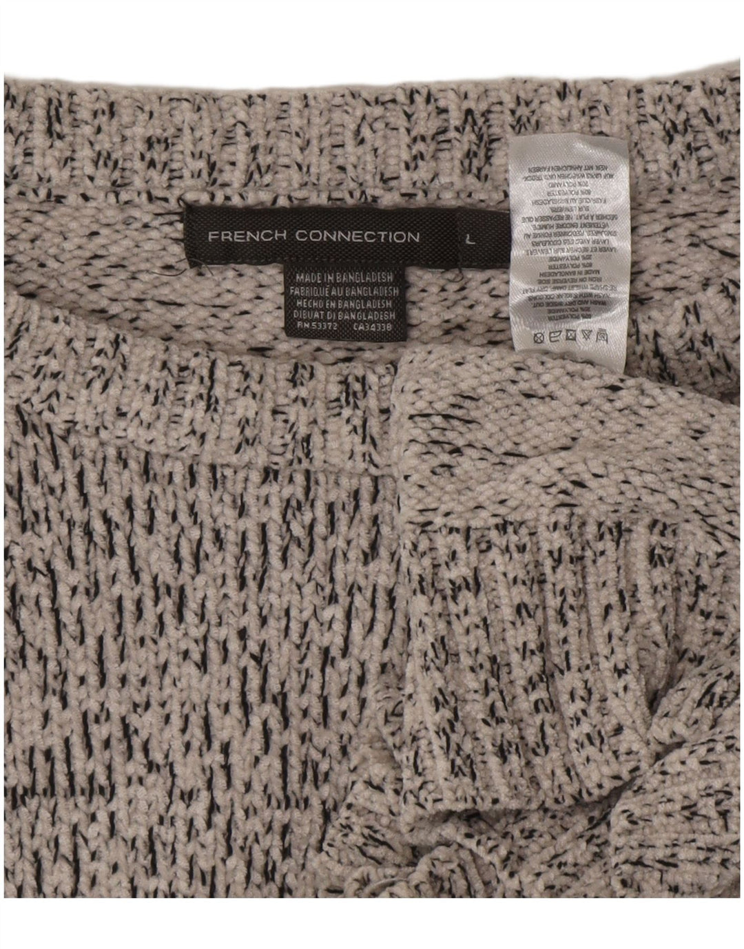 FRANSK FORBINDELSE Herre Boat Neck Jumper Sweater Stor Grå Polyester