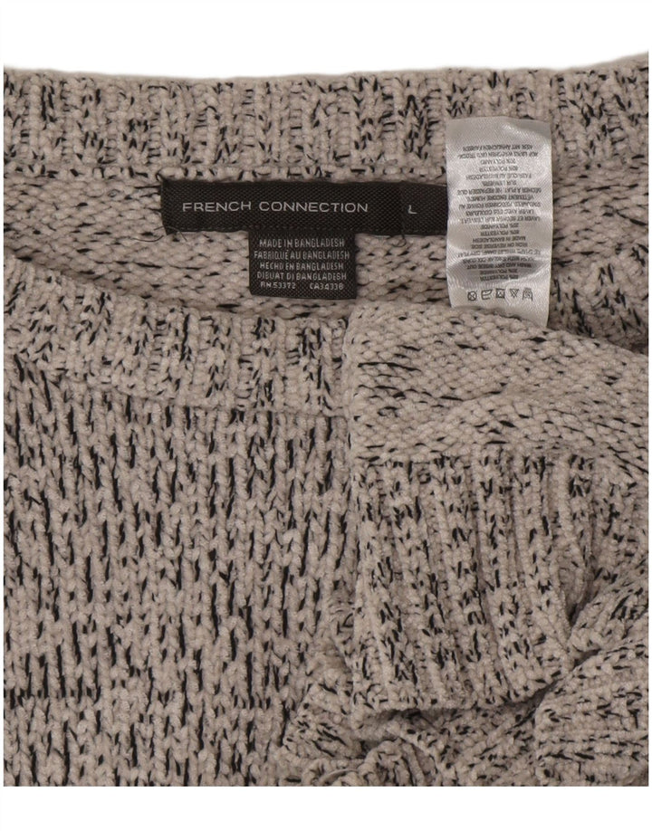 FRANSK FORBINDELSE Herre Boat Neck Jumper Sweater Stor Grå Polyester