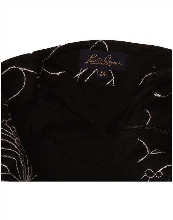 Luisa Spagnoli Dame A-Line Nederdel IT 44 Medium W28 Sort Blomster