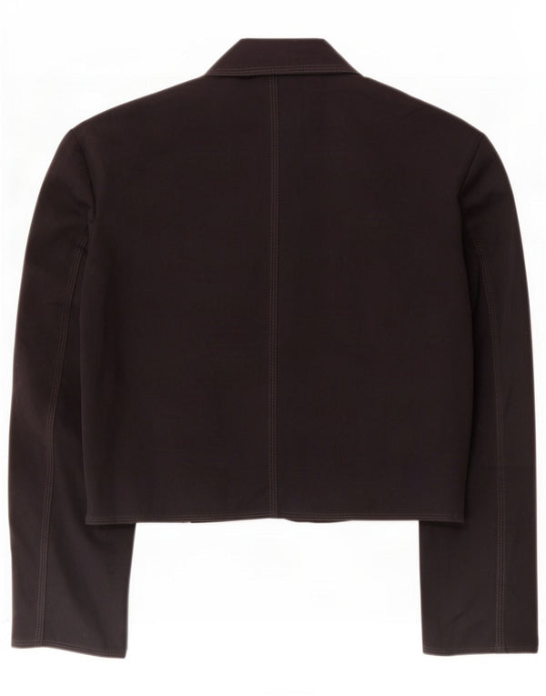 Stefanel Womens 3/4-ærmet Bolero-jakke UK 14 Large Black Polyester